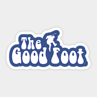 THE GOOD FOOT - (White logo / Blue outline) Sticker